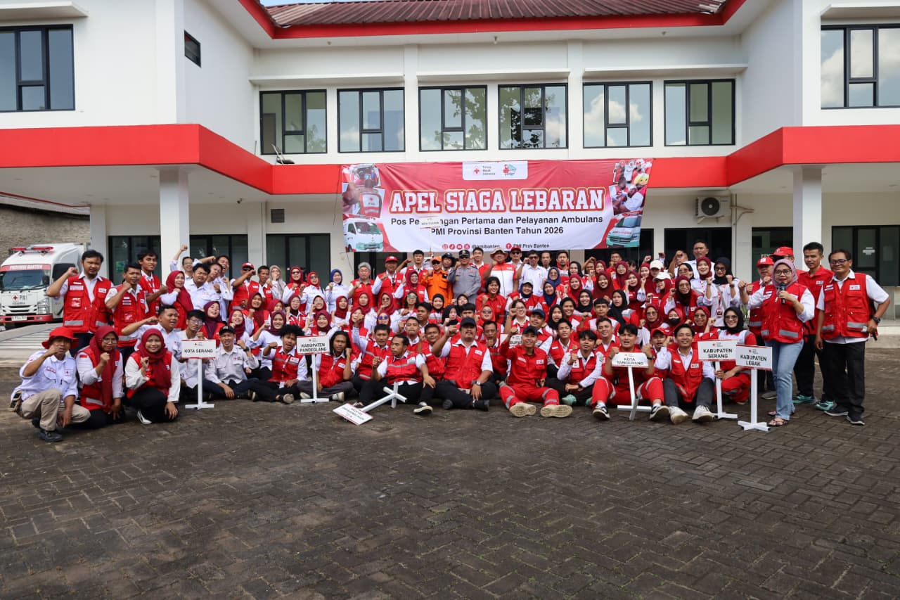 PMI Banten Kerahkan 353 Relawan dan 13 Ambulans untuk Pengamanan Arus Mudik Lebaran 2026